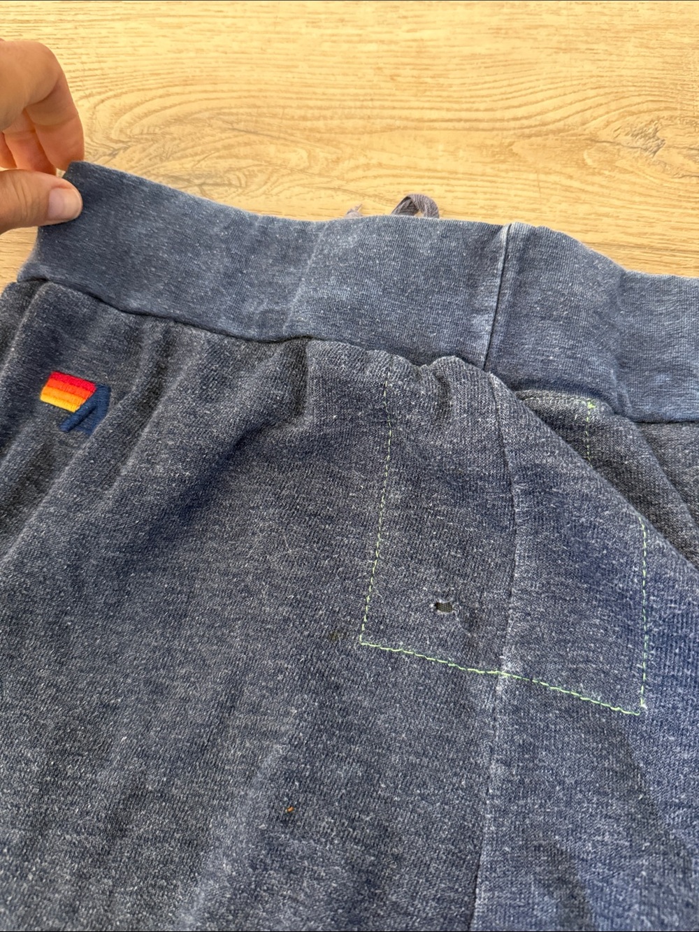 Aviator Nation Navy Jogger Pants with Rainbow Stripe Details Size M - Picture 7 of 7